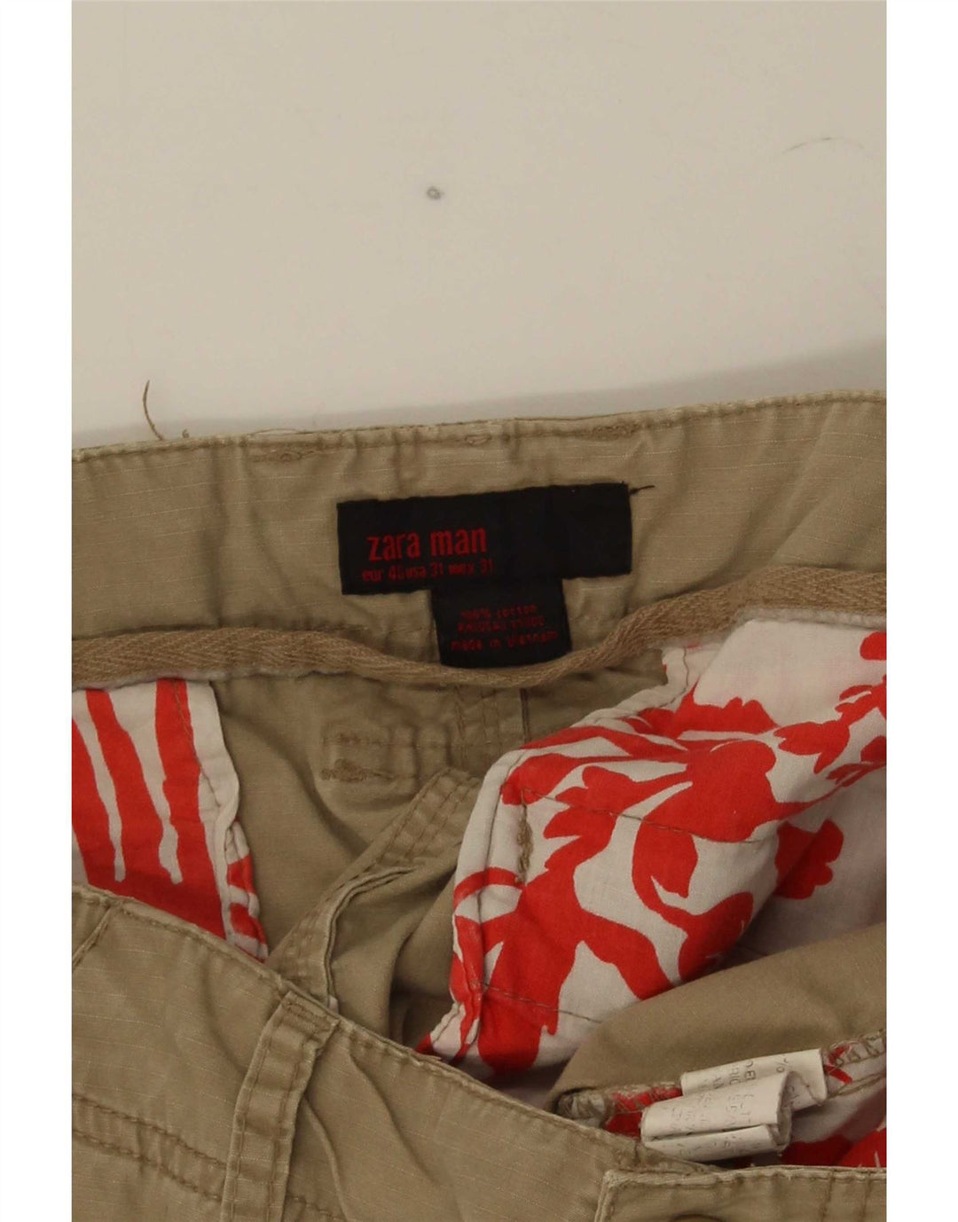 Zara Ανδρικό σορτς Cargo EU 40 Medium W31 Μπεζ βαμβακερό