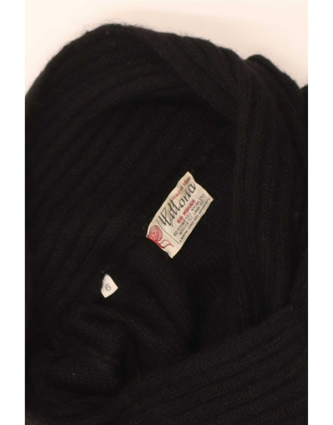 Vintage γυναικείο πουλόβερ με λαιμό σάλι US 6 Medium Black Mohair