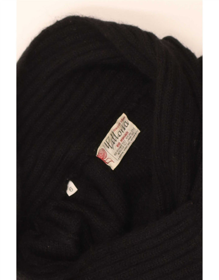 Vintage γυναικείο πουλόβερ με λαιμό σάλι US 6 Medium Black Mohair