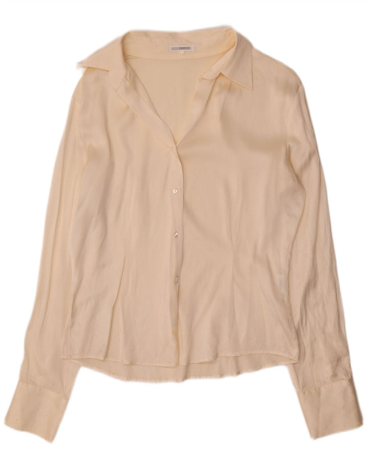 Naracamicie γυναικείο πουκάμισο μπλούζα UK 16 Large Off White Silk
