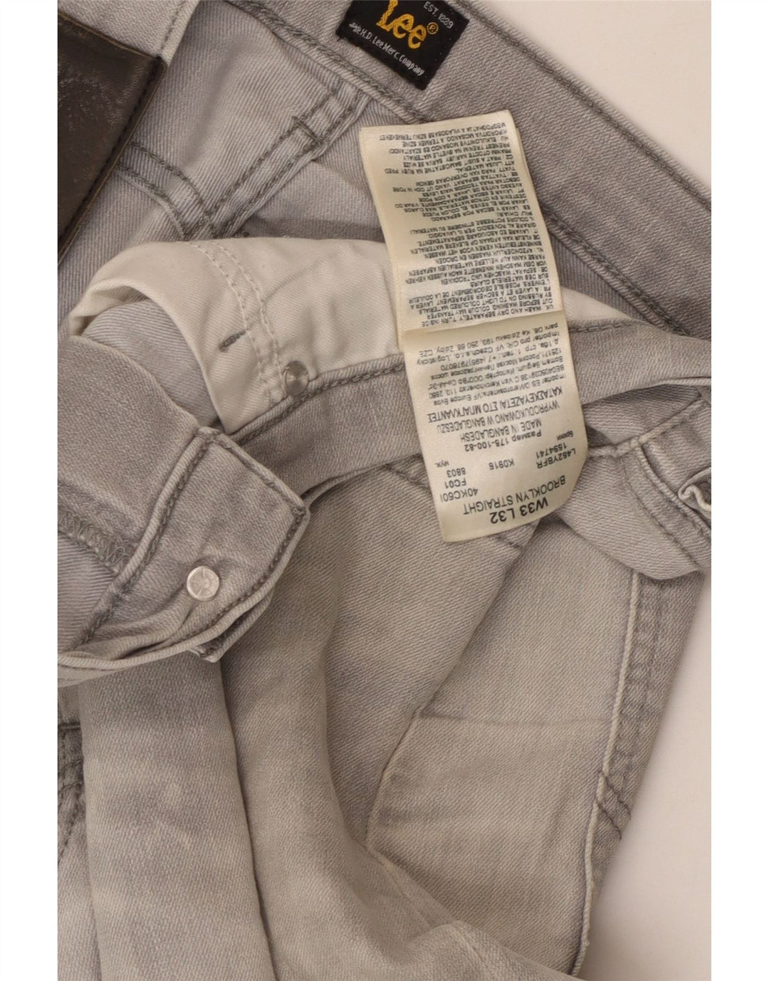 Ανδρικό τζιν ίσιο LEE W33 L32 Γκρι