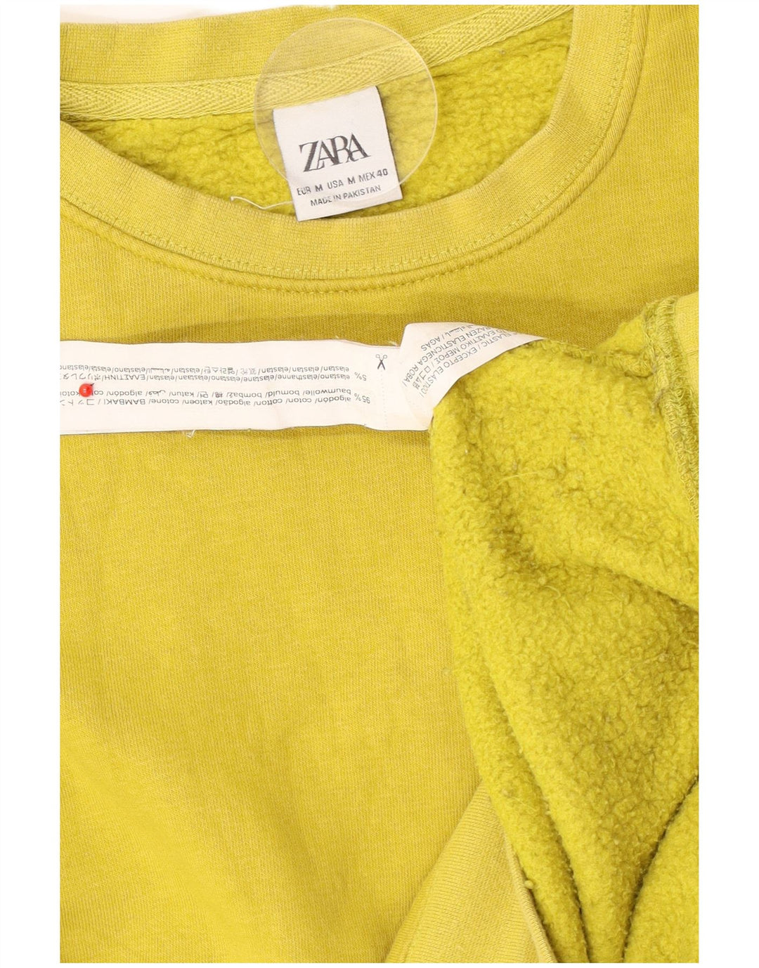 Ανδρικό φούτερ Zara Jumper Μεσαίο κίτρινο βαμβακερό