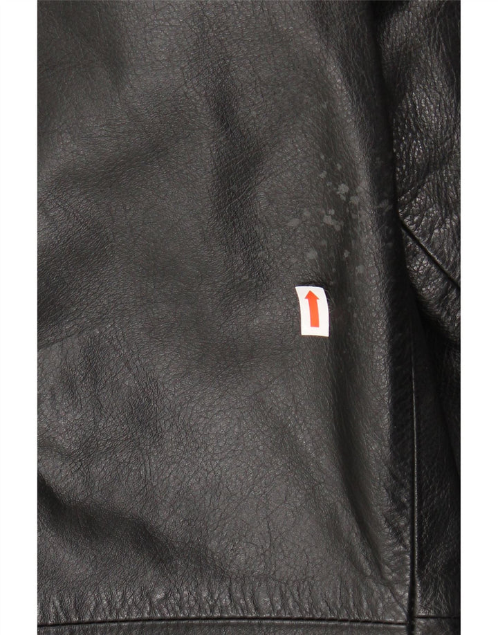 VINTAGE Ανδρικό Δερμάτινο Μπουφάν IT 50 Μεγάλο Δερμάτινο Μαύρο