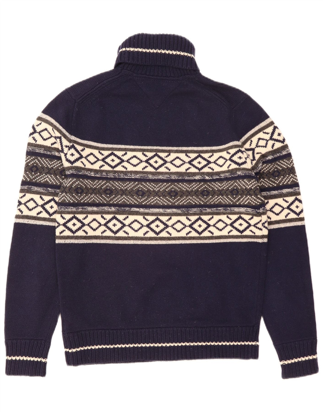 Tommy Hilfiger Ανδρικό πουλόβερ με ρολό λαιμόκοψη, μεσαίο Navy Blue Fair Isle