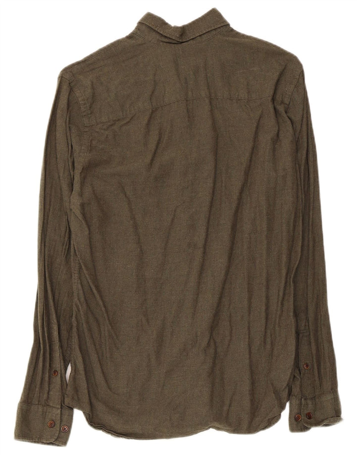 Jack & Jones Ανδρικό πουκάμισο XS Χακί Βαμβακερό