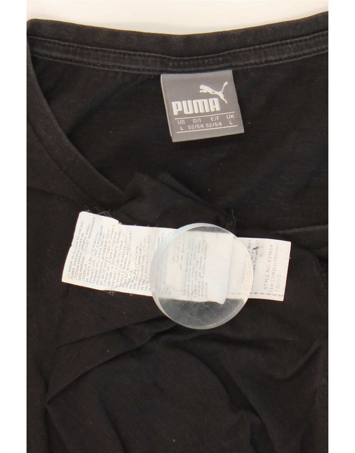 Ανδρικό γραφικό μπλουζάκι Puma, μεγάλο μαύρο βαμβακερό