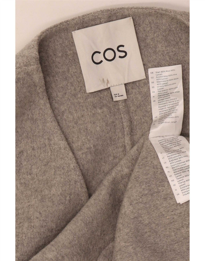 Cos Γυναικείο Longline Oversized Gilet UK 14 Medium Grey Wool