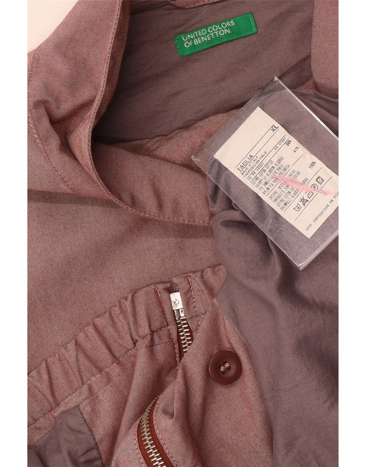 Ανδρικό μπουφάν Benetton Bomber UK 42 XL Καφέ Βαμβακερό