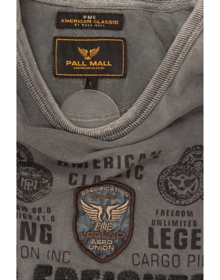 Pall Mall Ανδρικό γραφικό τοπ μακρυμάνικο μεγάλο γκρι