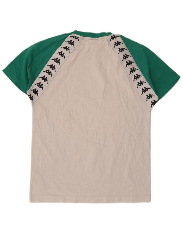 Ανδρικό γραφικό T-Shirt Kappa Top Small White Colourblock Βαμβακερό