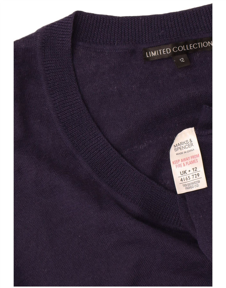 Marks & Spencer Γυναικείο πουλόβερ με λαιμό σκάφος UK 12 Medium Navy Blue
