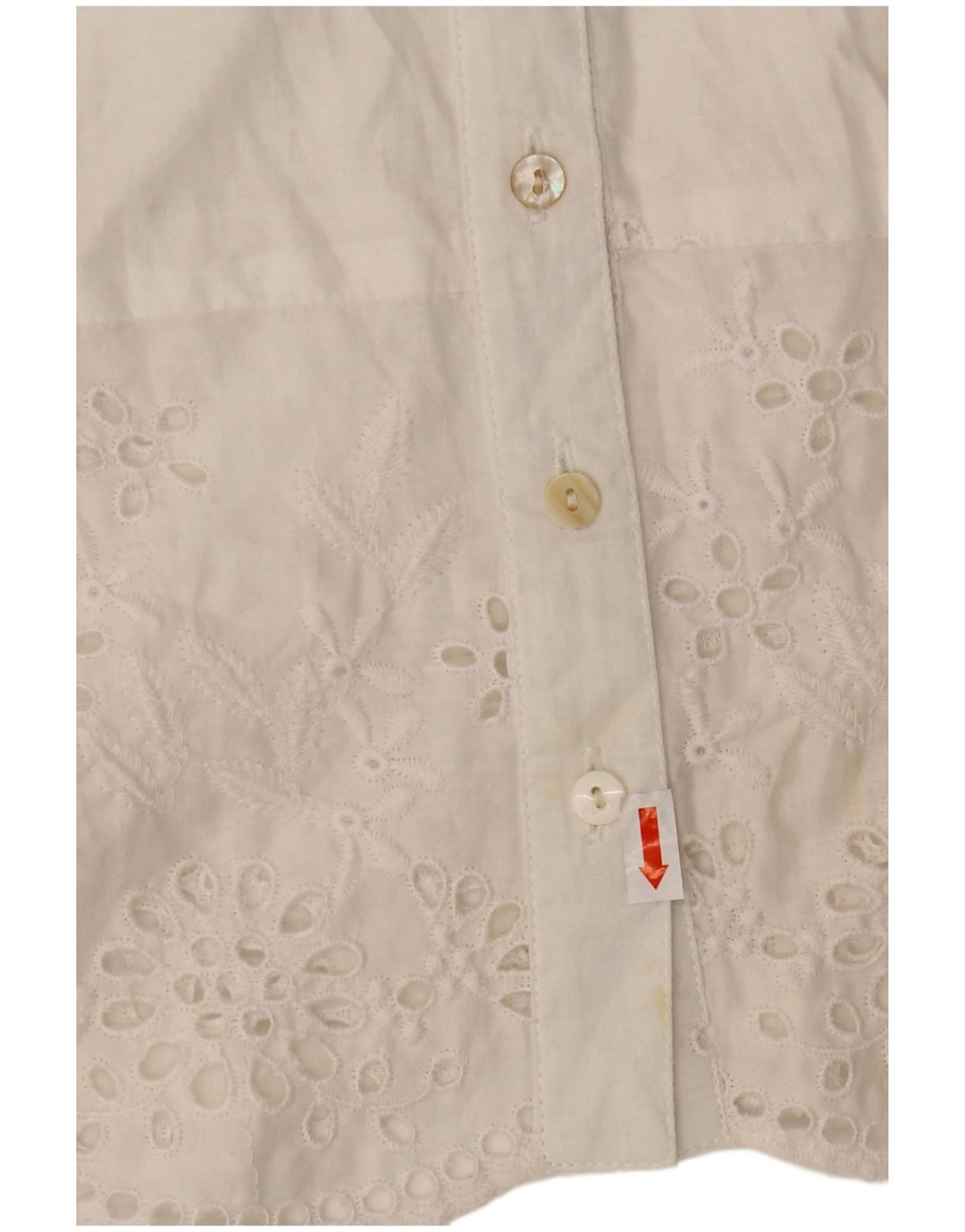 WAREHOUSE Γυναικείο κοντομάνικο πουκάμισο μπλούζα UK 10 Small White Polyester