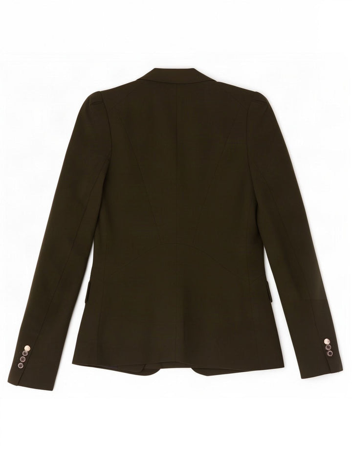 Zara Γυναικείο Μπουφάν 1 Κουμπί Blazer UK 6 XS Χακί Πολυεστέρας