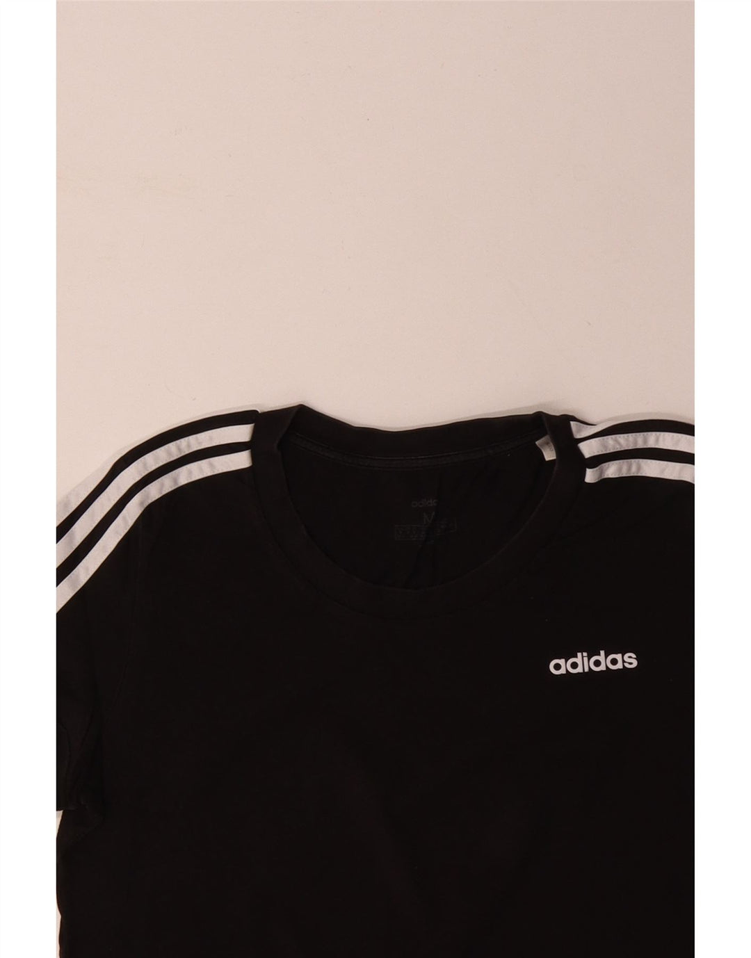 Γυναικείο T-Shirt ADIDAS Top UK 12/14 μεσαίο μαύρο βαμβακερό