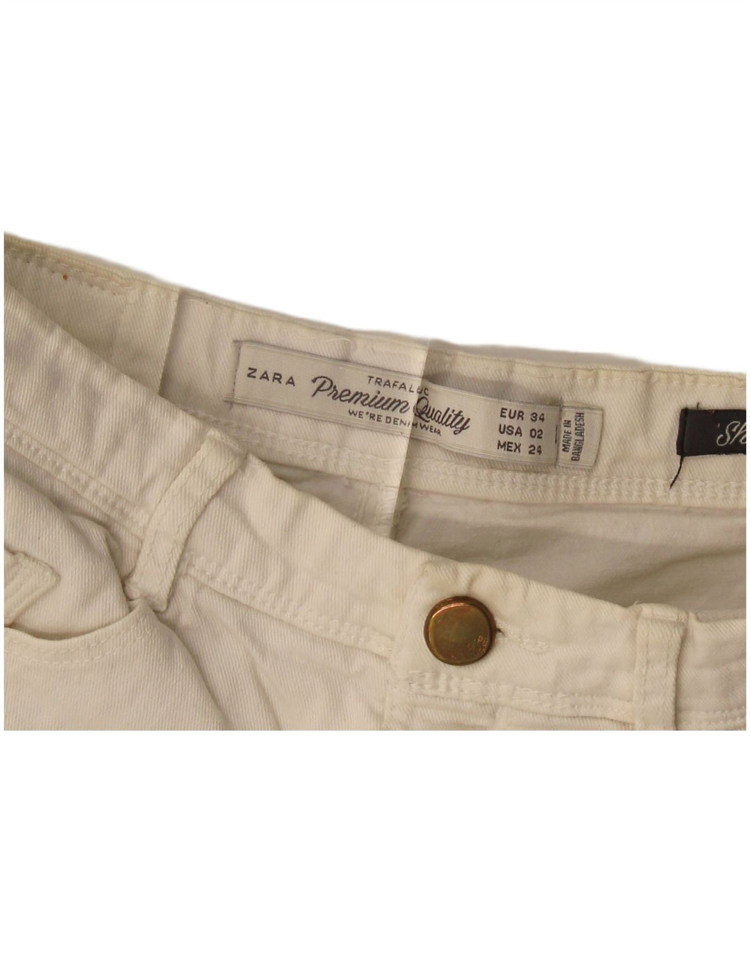 Zara Γυναικείο τζιν σορτς EU 34 2XS W24 Λευκό