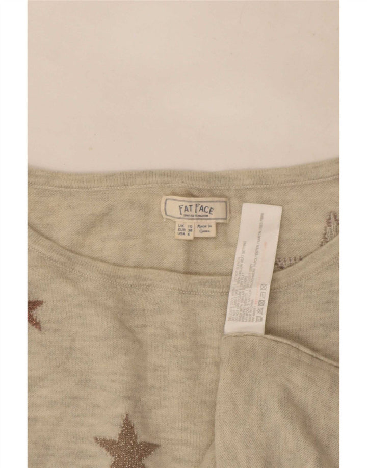 Γυναικείο Abstract Face Boat Neck Jumper πουλόβερ UK 10 Small Grey