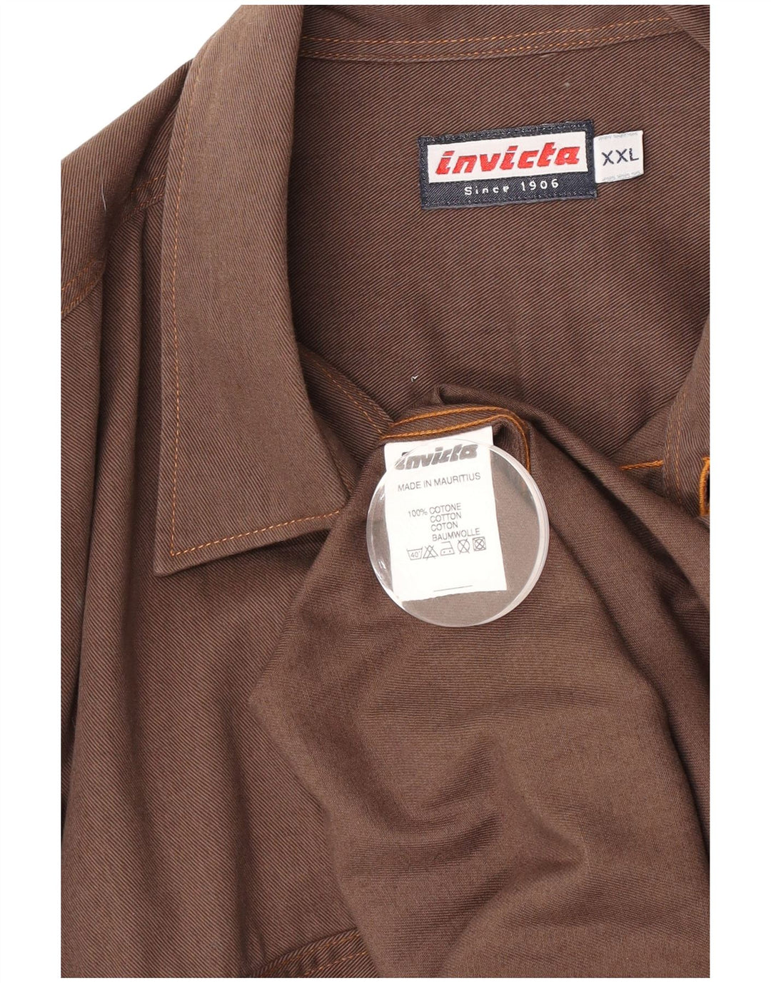 Ανδρικό πουκάμισο Invicta 2XL Καφέ βαμβακερό