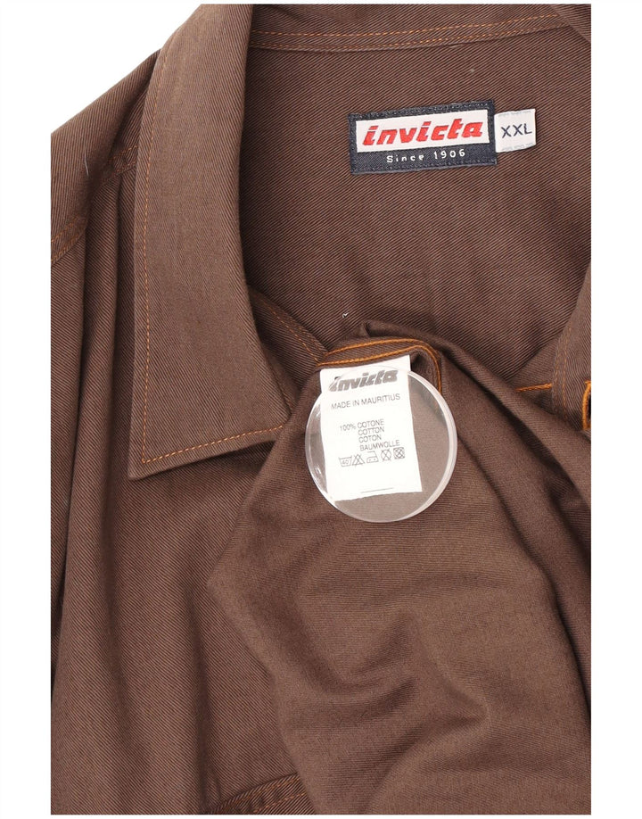Ανδρικό πουκάμισο Invicta 2XL Καφέ βαμβακερό