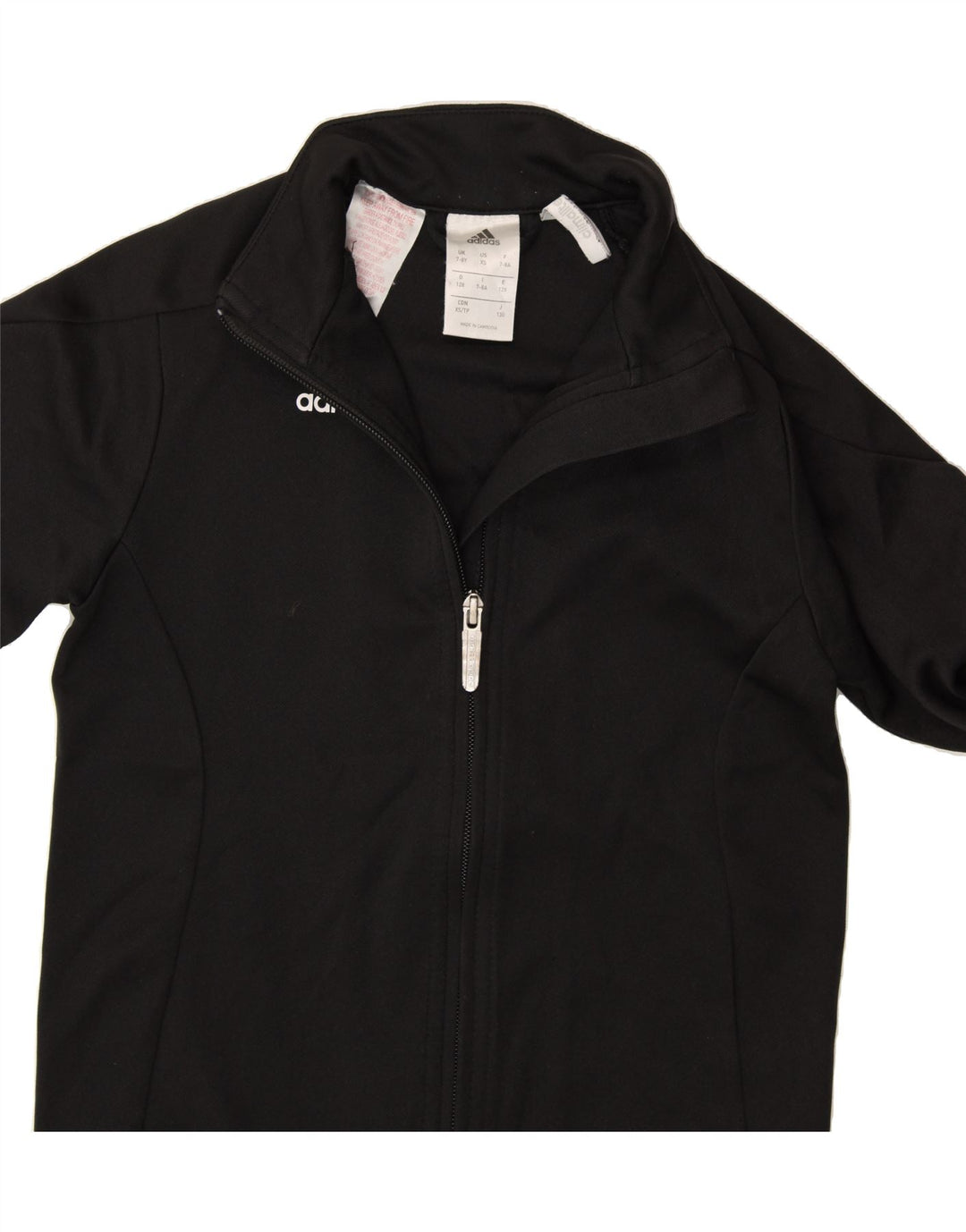 ADIDAS Boys Climalite Tracksuit Top Jacket 7-8 Years Black Polyester Vintage Adidas and Second-Hand Adidas from Messina Hembry 