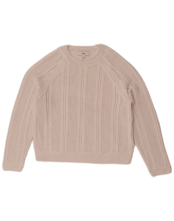 Marks & Spencer Γυναικείο πουλόβερ Crop Crew Neck Jumper UK 14 Medium Off White