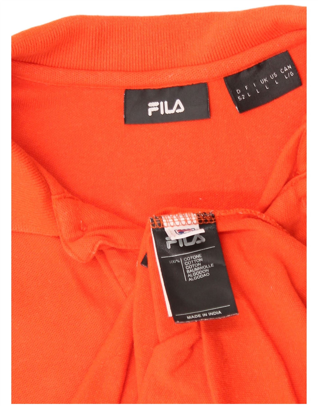 Ανδρικό πουκάμισο πόλο Fila, μεγάλο πορτοκαλί βαμβακερό