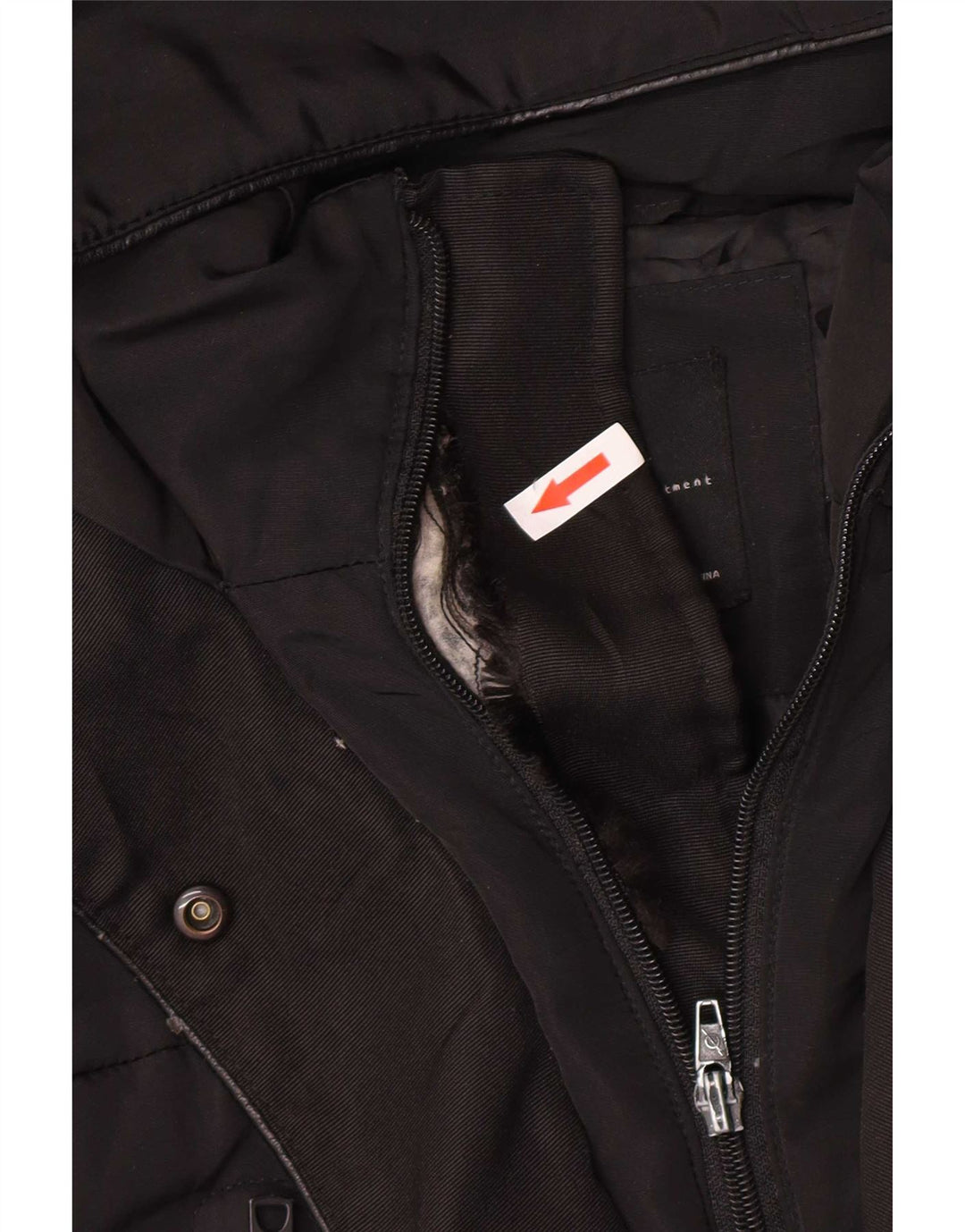 Zara Γυναικείο παλτό με κουκούλα UK 14 Medium Black