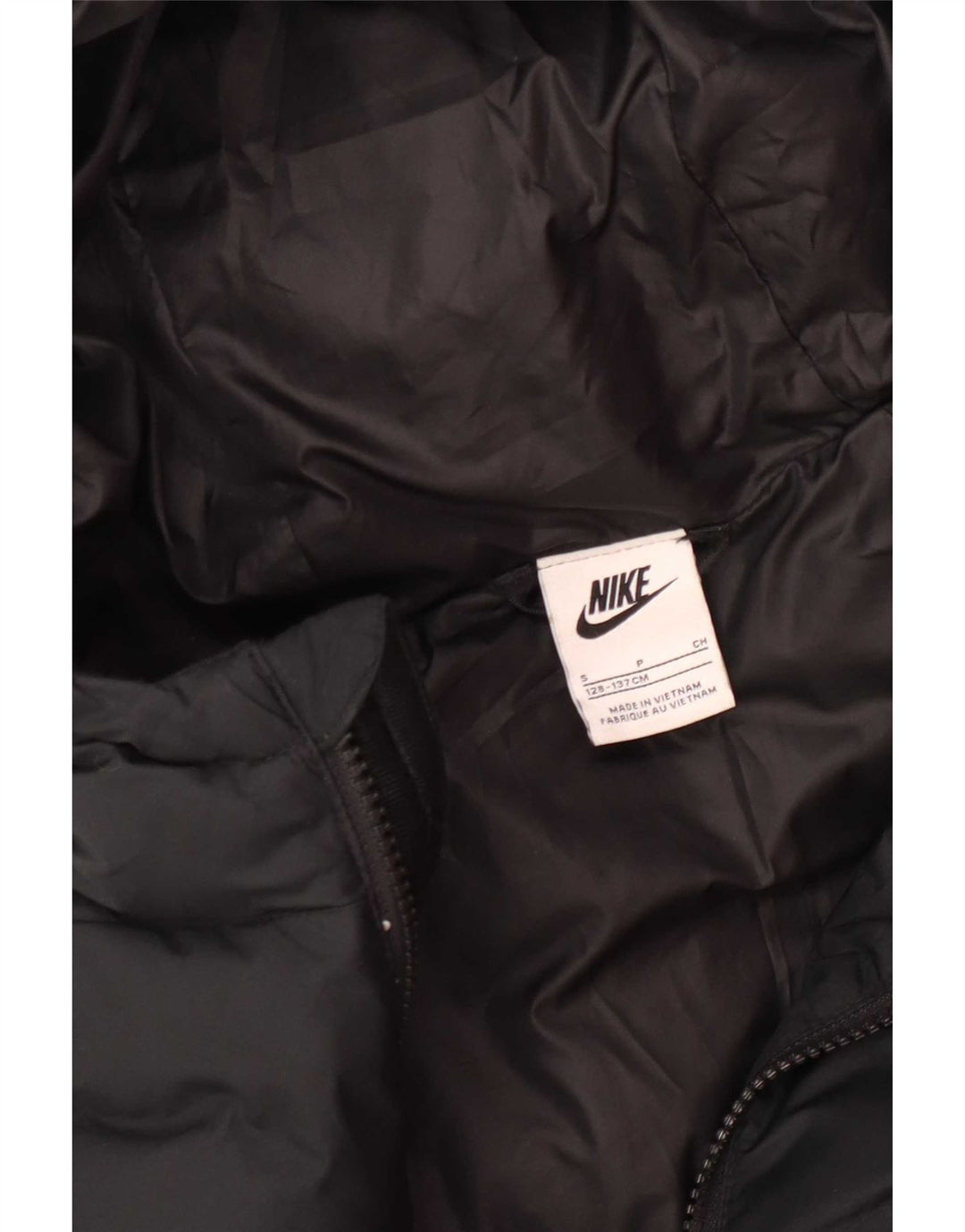 Nike Girls Hooded Jacket 8-9 Years Small Black