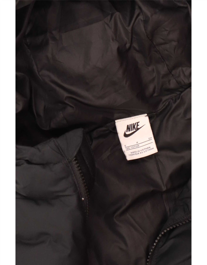 Nike Girls Hooded Jacket 8-9 Years Small Black