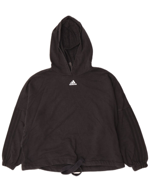 Adidas Γυναικείο Hoodie Jumper UK 4/6 XS Μαύρο βαμβακερό