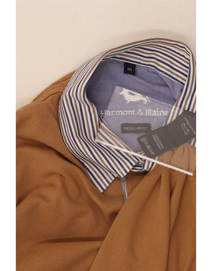 Ανδρικό μακρυμάνικο μπλουζάκι ράγκμπι πόλο HARMONT & BLAINE Βαμβακερό μεσαίο μπεζ