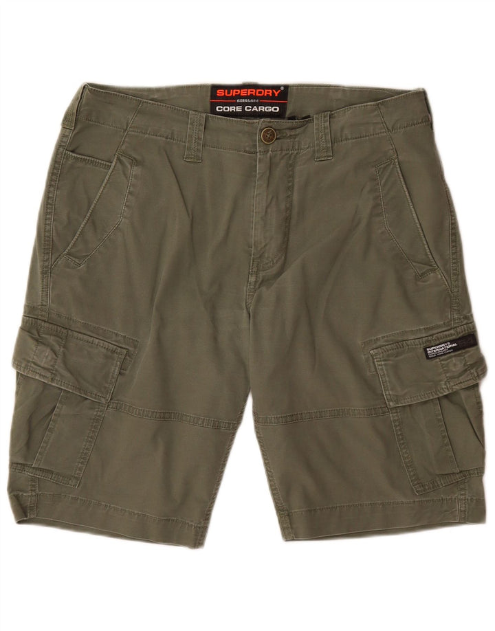 Ανδρικό σορτς Cargo Superdry W32 από μεσαίο χακί βαμβακερό