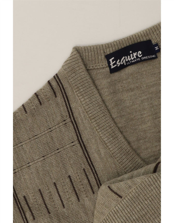 Vintage ανδρικό γιλέκο Tank Top Medium Grey Geometric