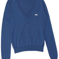 Dsquared2 Γυναικείο πουλόβερ με λαιμόκοψη με V λαιμόκοψη UK 12 Medium Blue Silk