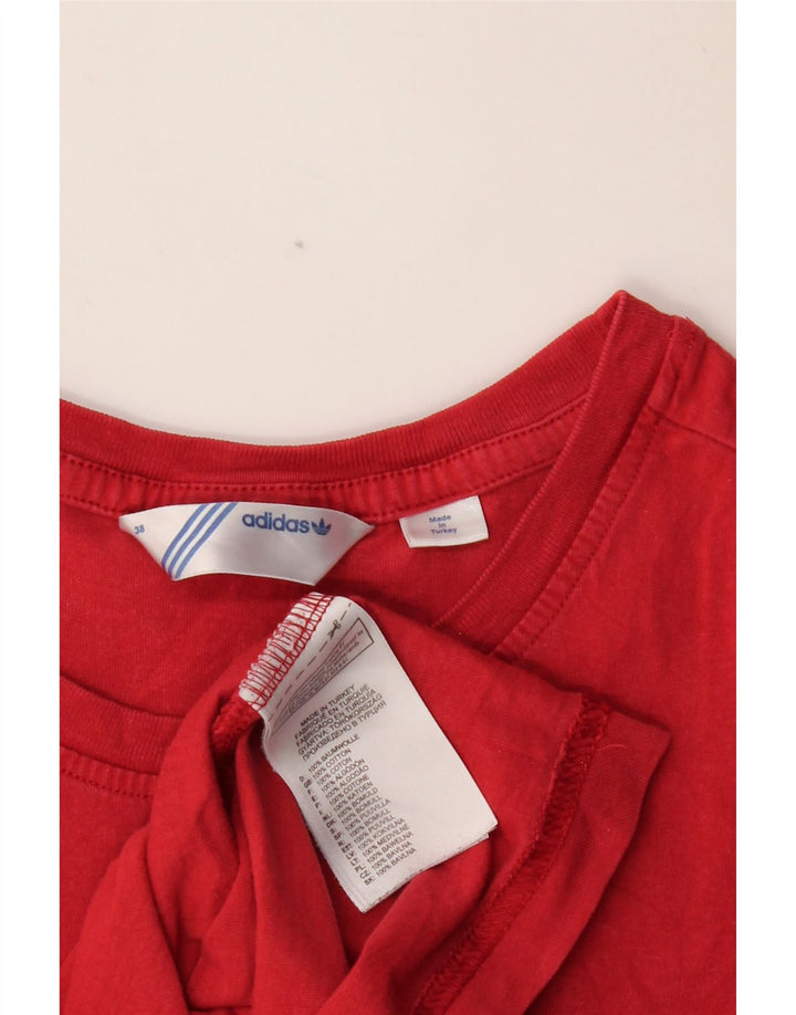 Γυναικείο γραφικό μπλουζάκι ADIDAS Top IT 38 Small κόκκινο βαμβακερό