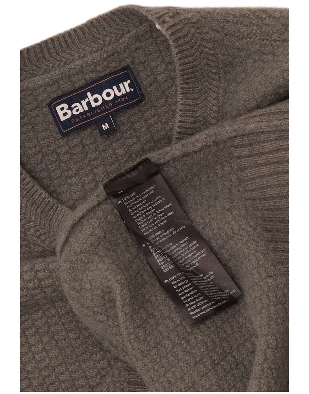 Barbour Boys Crew Neck Jumper πουλόβερ 11-12 ετών Μεσαίο γκρι μαλλί