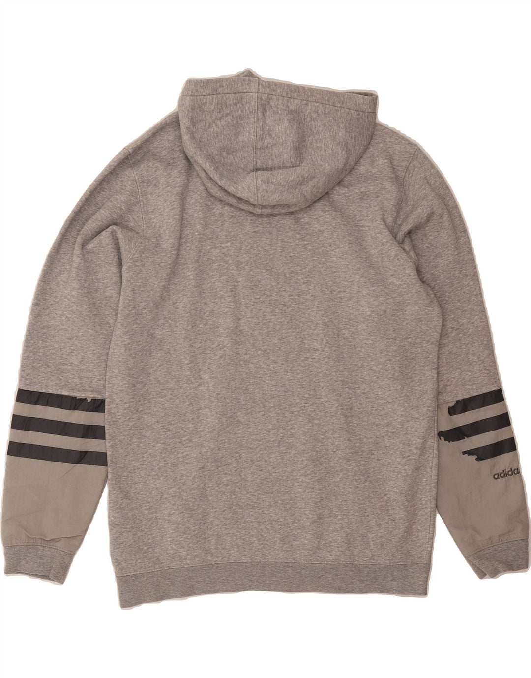 ADIDAS Mens Hoodie Jumper Medium Grey Cotton Vintage Adidas and Second-Hand Adidas from Messina Hembry 