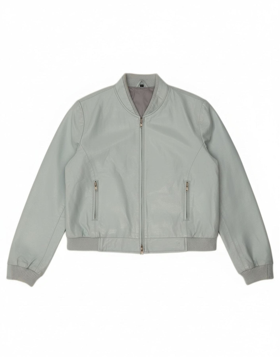 Vintage Γυναικείο Crop Faux Leather Bomber Jacket IT 44 Medium Blue