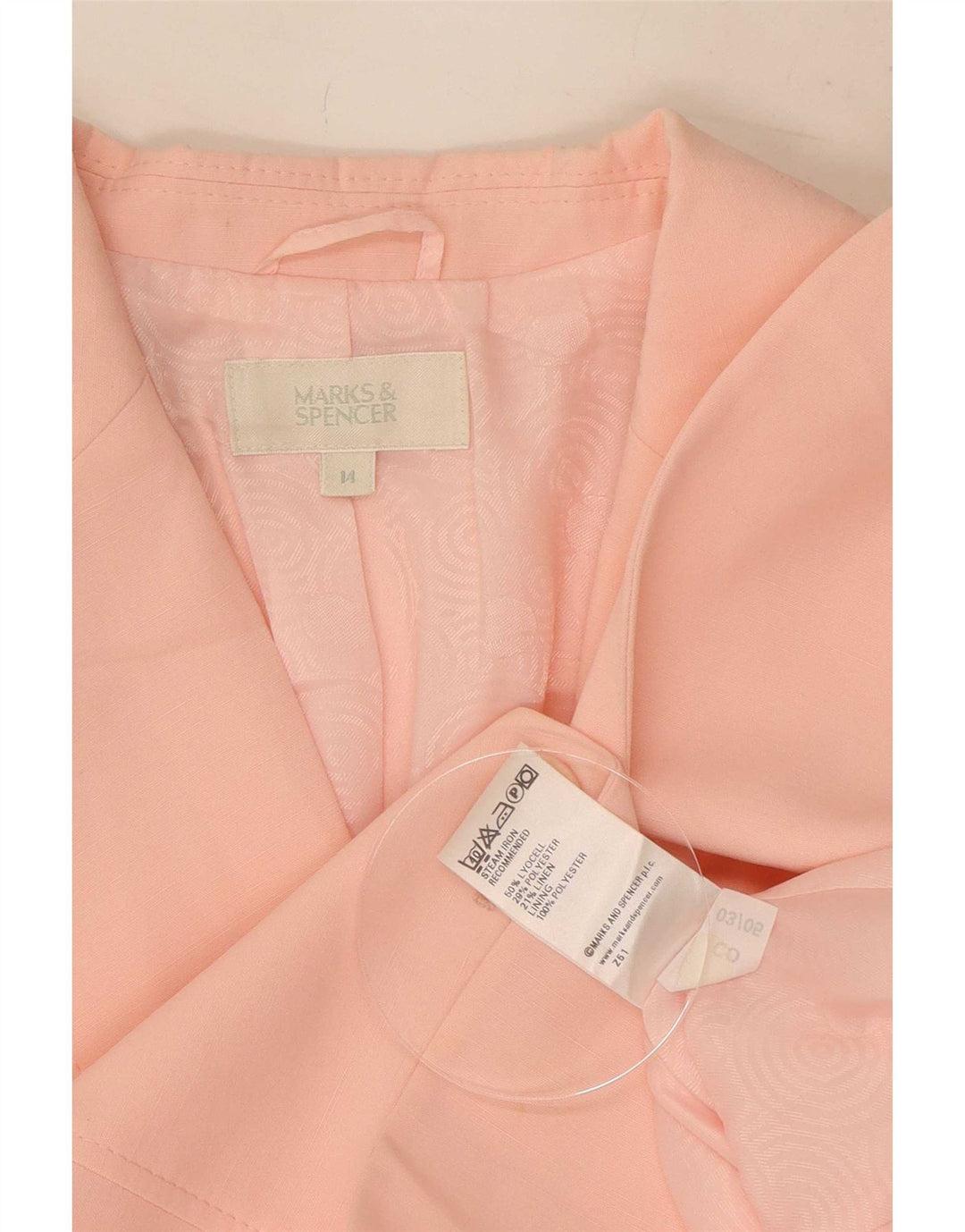 Marks & Spencer Γυναικείο μπλέιζερ με 2 κουμπιά μπουφάν UK 14 μεγάλο ροζ Lyocell