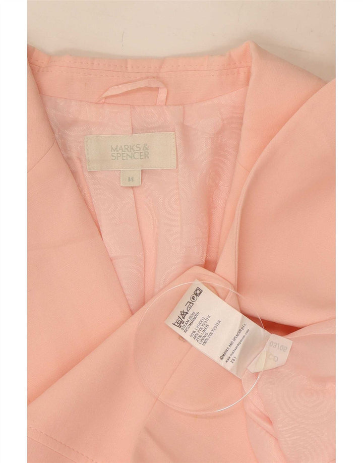 Marks & Spencer Γυναικείο μπλέιζερ με 2 κουμπιά μπουφάν UK 14 μεγάλο ροζ Lyocell
