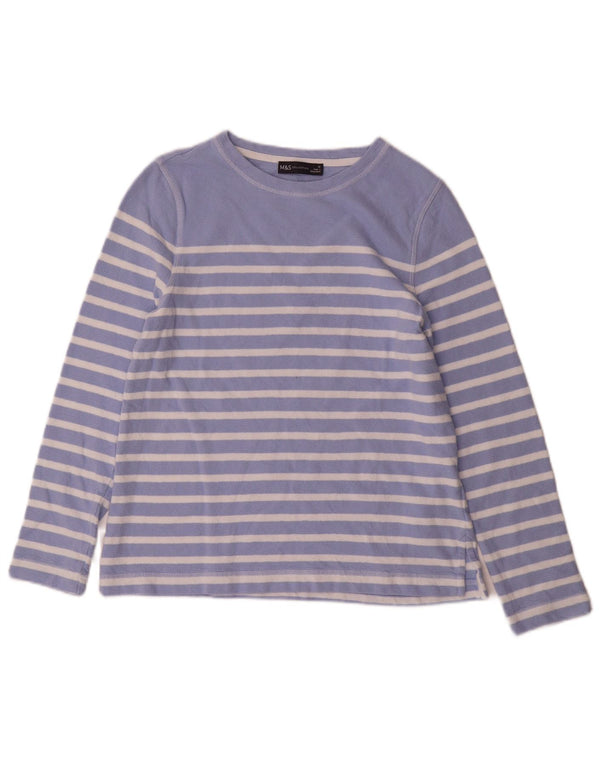 Marks & Spencer Γυναικείο μακρυμάνικο UK 10 Small Blue ριγέ βαμβακερό