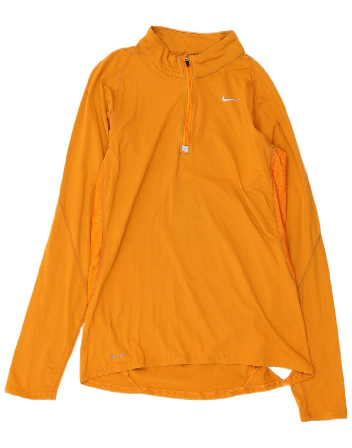 Γυναικεία φόρμα πουλόβερ με φερμουάρ NIKE Dri Fit Top 10 Small Yellow