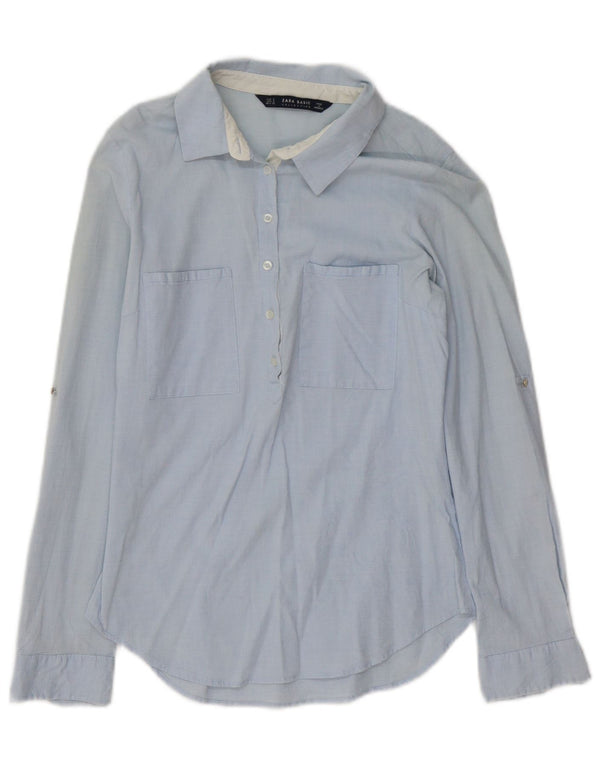 Zara Γυναικείο πουλόβερ πουκάμισο UK 10 Small Blue