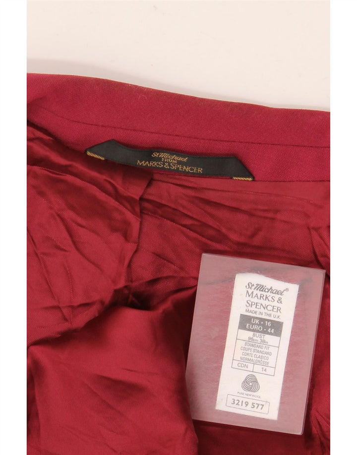Marks & Spencer Γυναικείο Μπουφάν Blazer Standard Fit UK 16 Large Burgundy