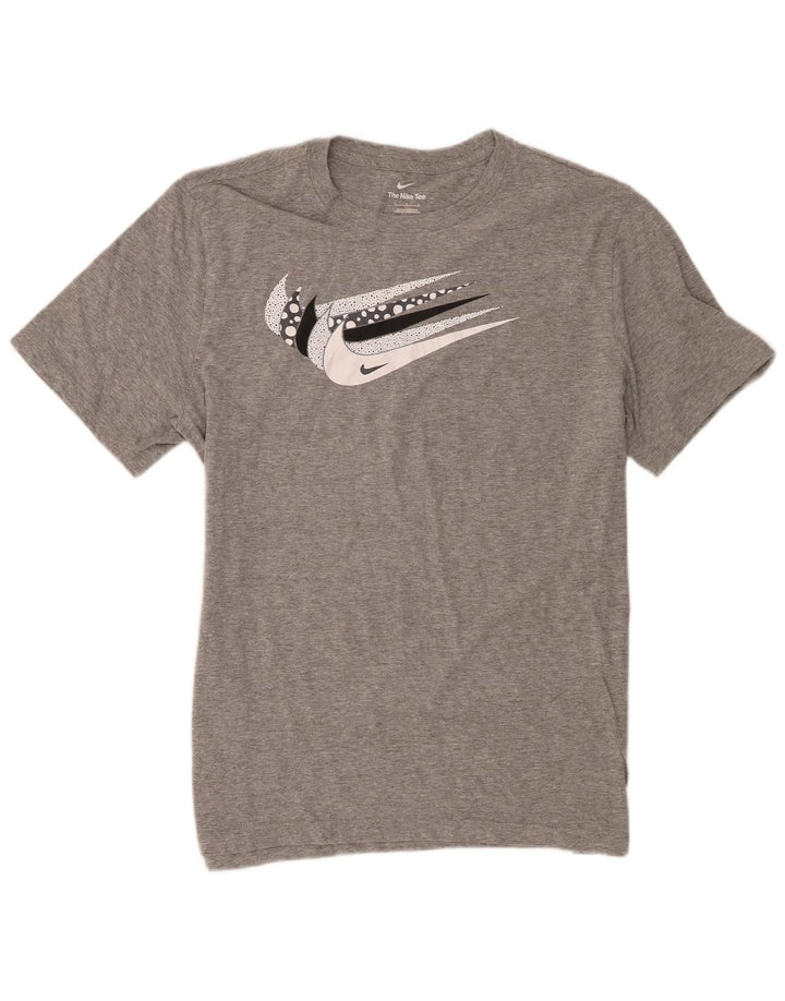 Ανδρικό γραφικό μπλουζάκι Nike, βαμβακερό μεγάλο γκρι χρώμα