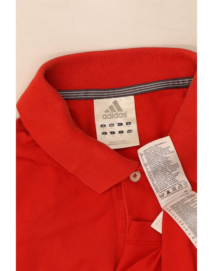 Ανδρικό πουκάμισο πόλο Adidas, μικρό κόκκινο βαμβακερό