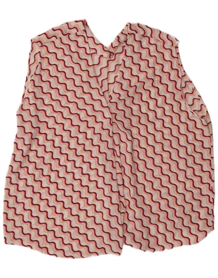 MARKS & SPENCER Γυναικεία αμάνικη μπλούζα τοπ UK 24 4XL Pink Chevron
