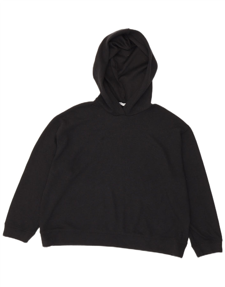 Zara Γυναικείο Hoodie Jumper UK 16 Large Μαύρο Πολυεστέρας
