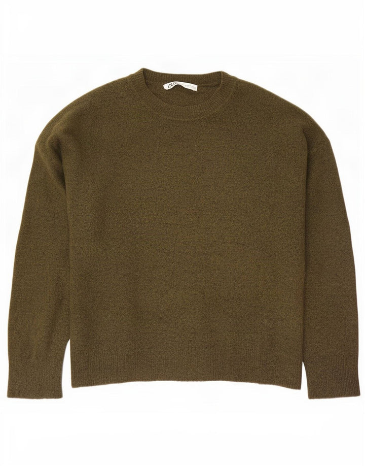 Ανδρικό πουλόβερ Zara Crew Neck Jumper XL Khaki Nylon