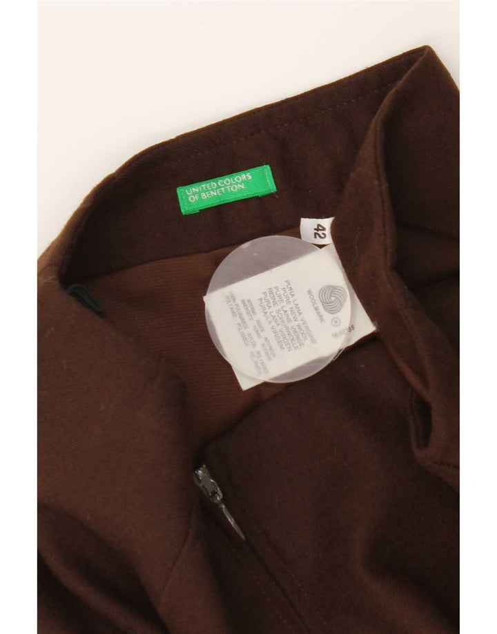 Benetton Γυναικεία Pencil Φούστα IT 42 Medium W26 Καφέ παρθένο μαλλί