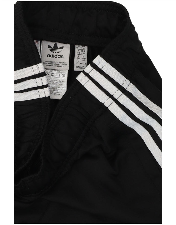 Adidas Boys Tracksuit Trousers Joggers 11-12 Years Black Polyester